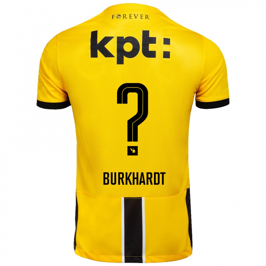 Kinder Alessio Burkhardt #0 Gelb Schwarz Heimtrikot Trikot 2024/25 T-Shirt