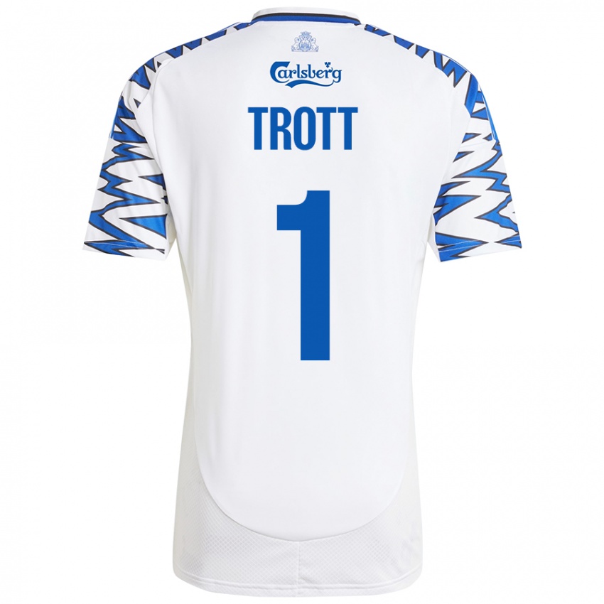 Kinder Nathan Trott #1 Weiß Himmelblau Heimtrikot Trikot 2024/25 T-Shirt