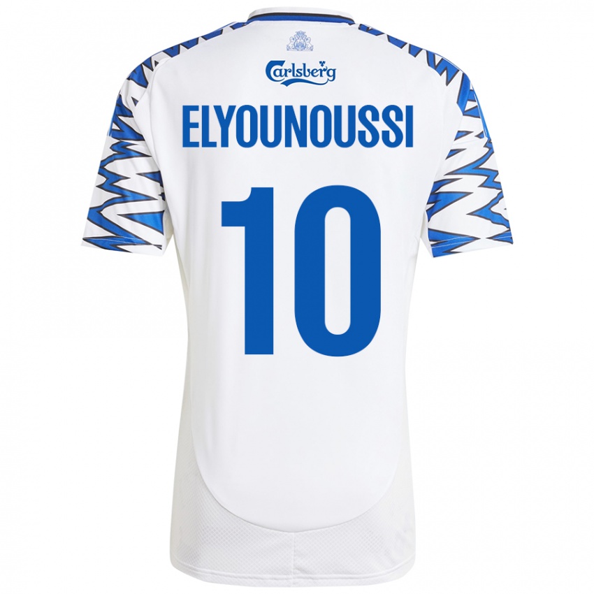 Kinder Mohamed Elyounoussi #10 Weiß Himmelblau Heimtrikot Trikot 2024/25 T-Shirt