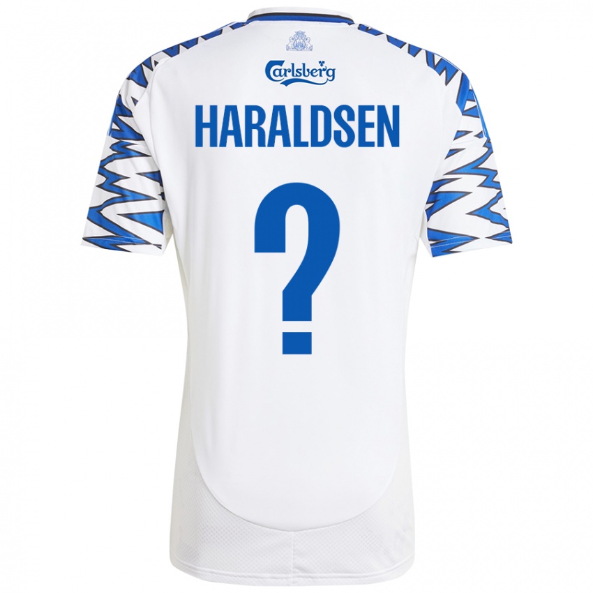 Kinder Henrik Haraldsen #0 Weiß Himmelblau Heimtrikot Trikot 2024/25 T-Shirt