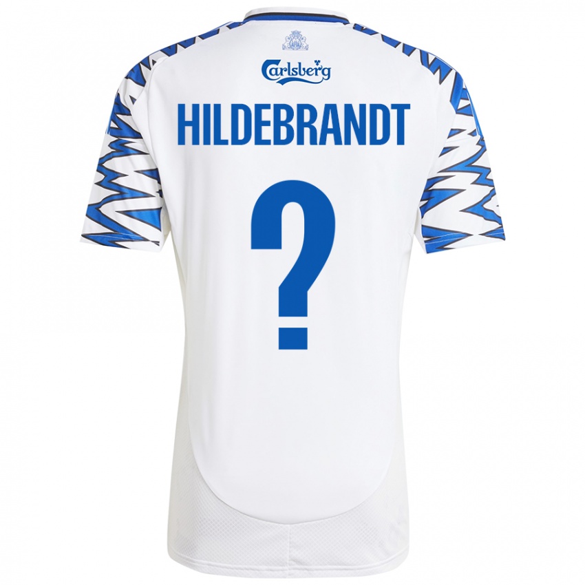 Kinder Sylvester Hildebrandt #0 Weiß Himmelblau Heimtrikot Trikot 2024/25 T-Shirt