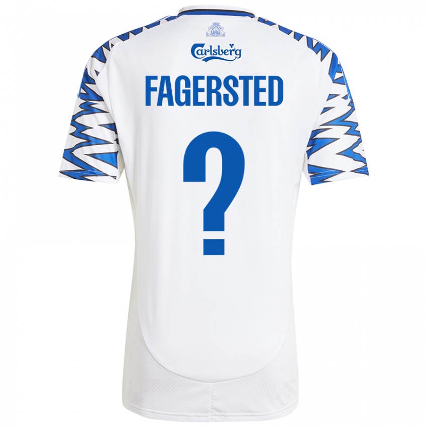 Kinder Johan Fagersted #0 Weiß Himmelblau Heimtrikot Trikot 2024/25 T-Shirt