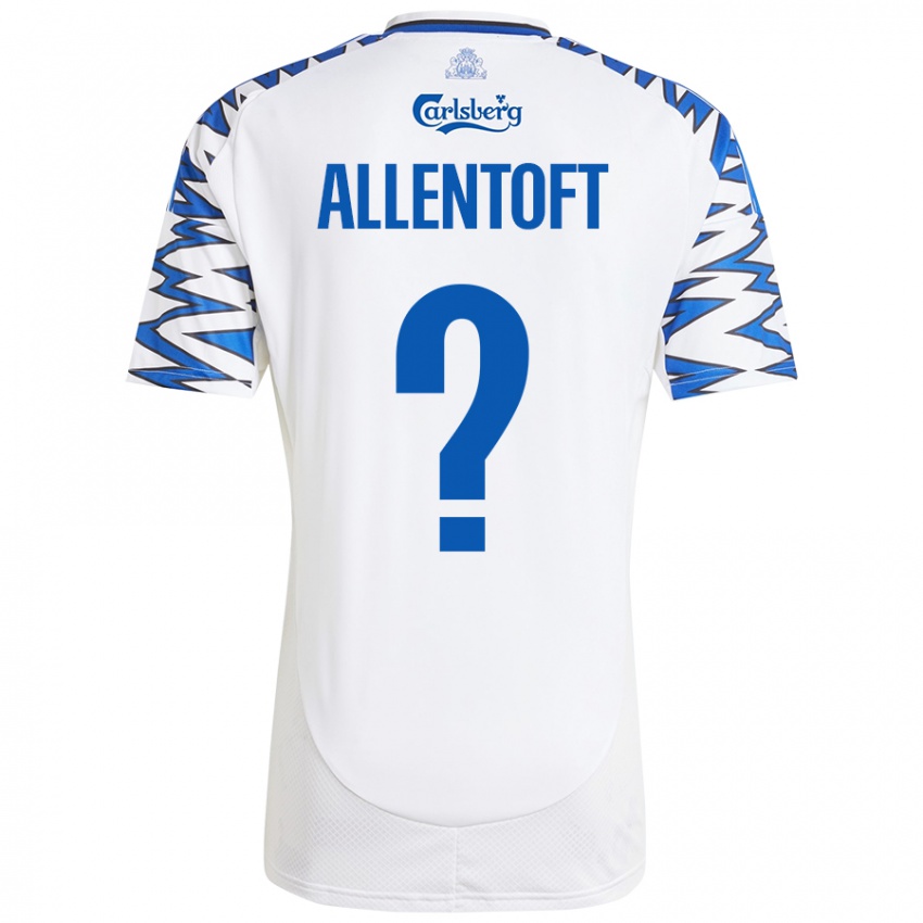 Kinder Philip Allentoft #0 Weiß Himmelblau Heimtrikot Trikot 2024/25 T-Shirt