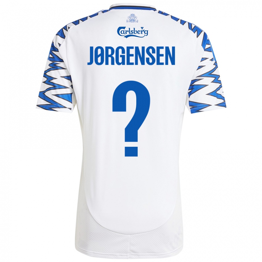 Kinder Mads Jørgensen #0 Weiß Himmelblau Heimtrikot Trikot 2024/25 T-Shirt