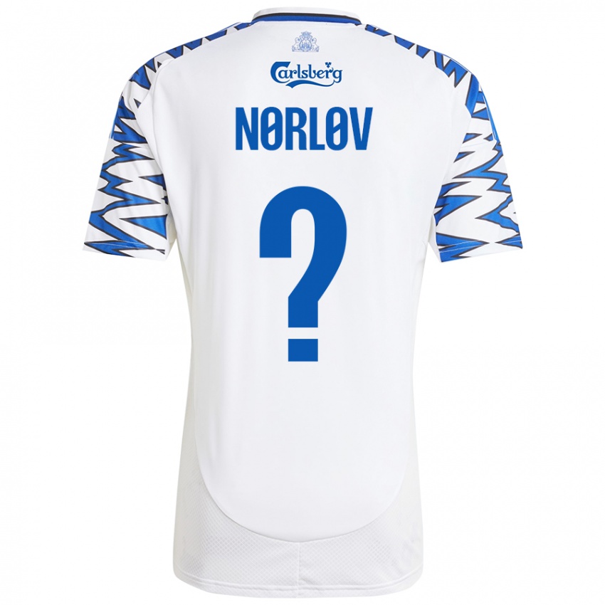 Kinder William Nørløv #0 Weiß Himmelblau Heimtrikot Trikot 2024/25 T-Shirt