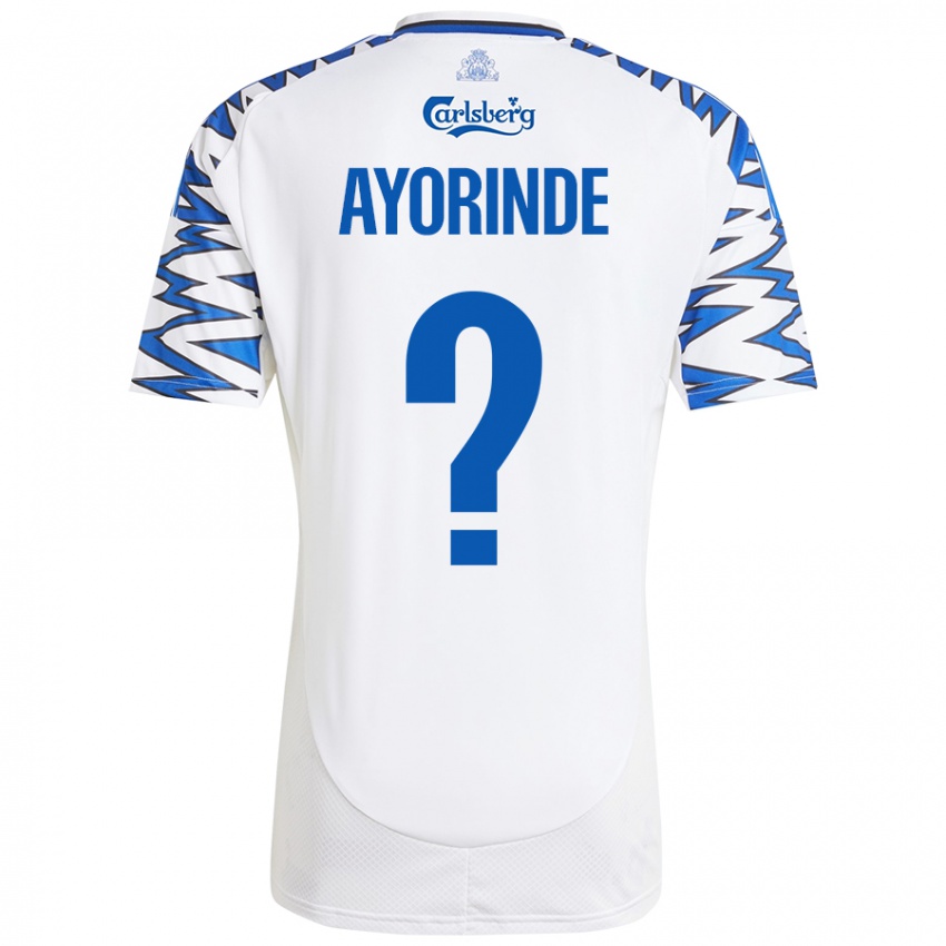 Kinder Noah Ayorinde #0 Weiß Himmelblau Heimtrikot Trikot 2024/25 T-Shirt