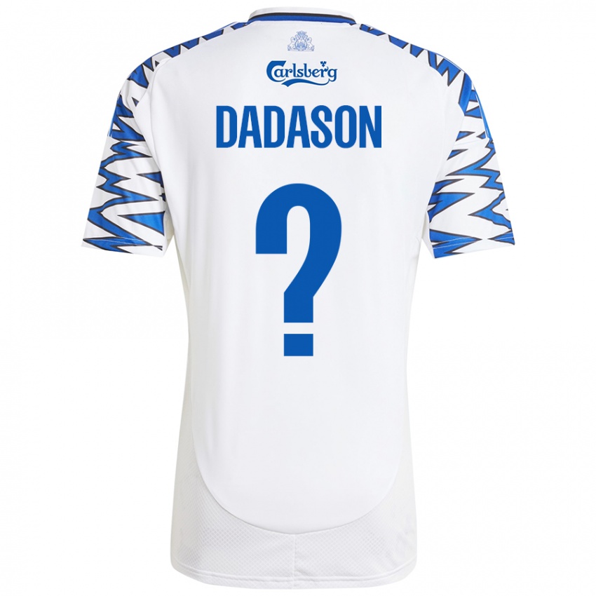 Kinder Viktor Dadason #0 Weiß Himmelblau Heimtrikot Trikot 2024/25 T-Shirt