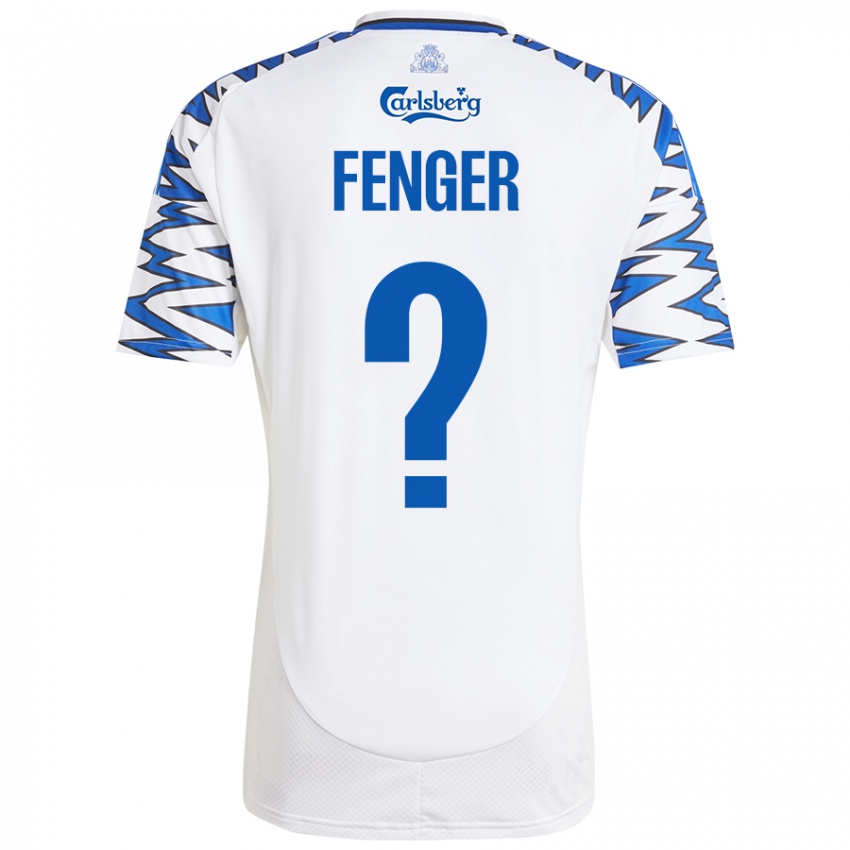 Kinder Oskar Fenger #0 Weiß Himmelblau Heimtrikot Trikot 2024/25 T-Shirt