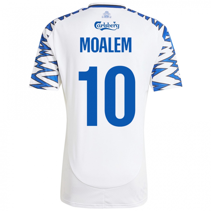 Kinder Jonathan Moalem #10 Weiß Himmelblau Heimtrikot Trikot 2024/25 T-Shirt