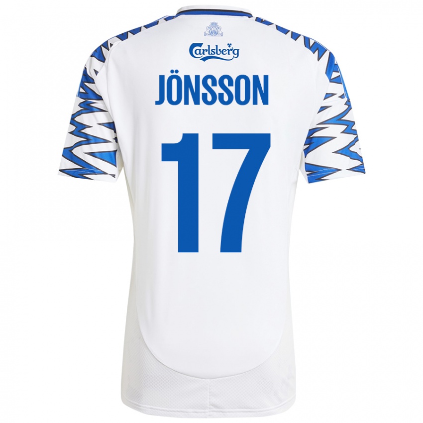 Kinder Neo Jönsson #17 Weiß Himmelblau Heimtrikot Trikot 2024/25 T-Shirt