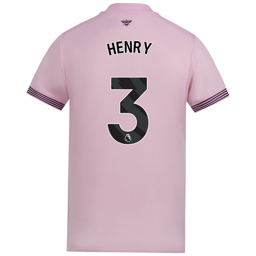 Kinder Rico Henry #3 Rosa Auswärtstrikot Trikot 2024/25 T-Shirt