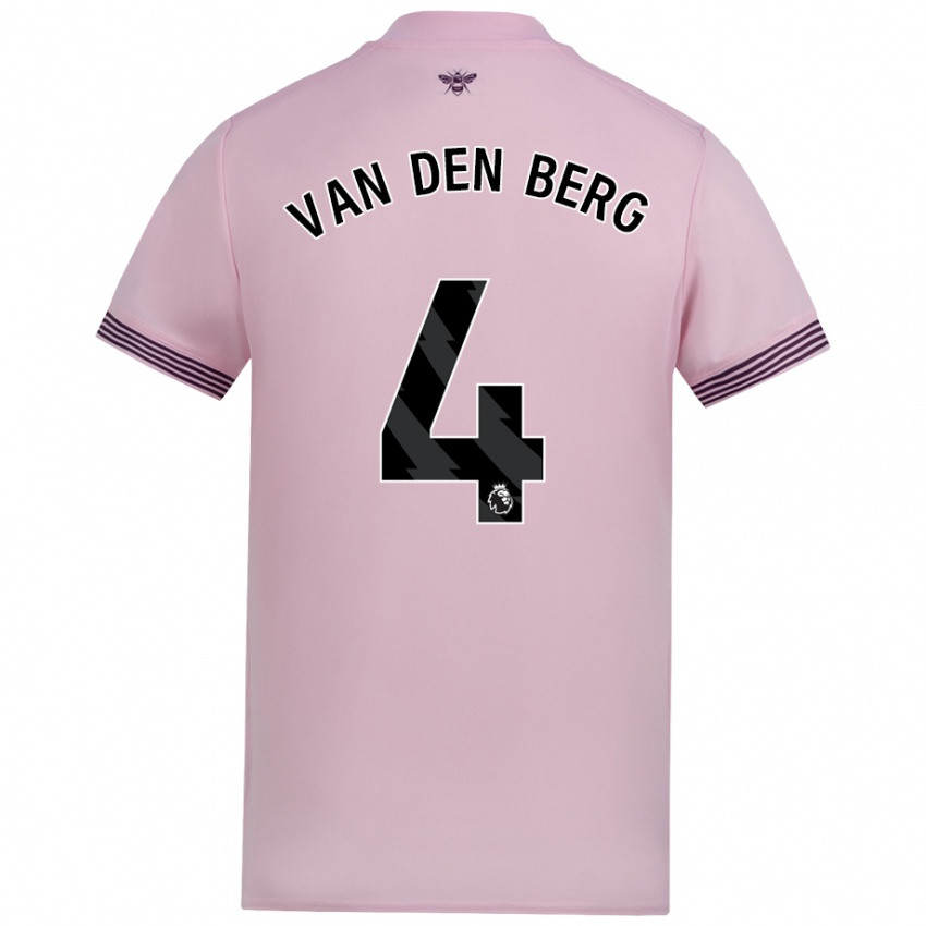 Kinder Sepp Van Den Berg #4 Rosa Auswärtstrikot Trikot 2024/25 T-Shirt