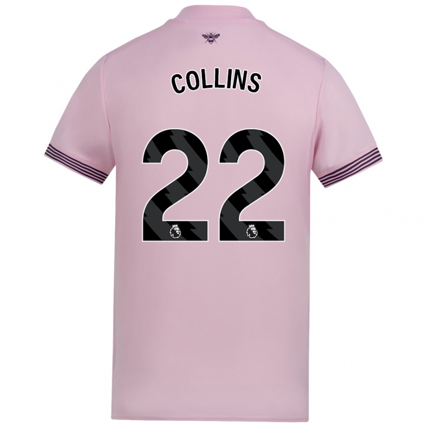 Kinder Nathan Collins #22 Rosa Auswärtstrikot Trikot 2024/25 T-Shirt