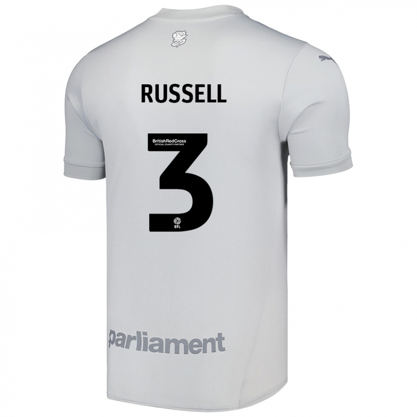 Kinder Jon Russell #3 Silbergrau Auswärtstrikot Trikot 2024/25 T-Shirt