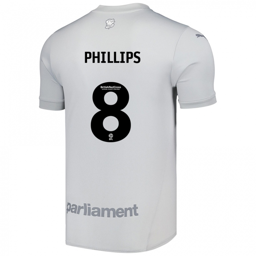 Kinder Adam Phillips #8 Silbergrau Auswärtstrikot Trikot 2024/25 T-Shirt