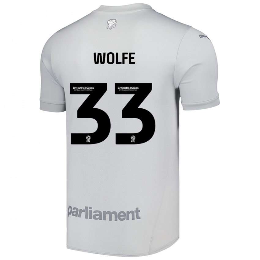 Kinder Matty Wolfe #33 Silbergrau Auswärtstrikot Trikot 2024/25 T-Shirt