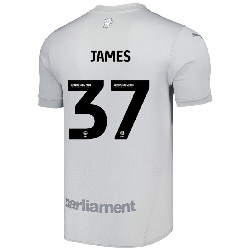 Kinder Nathan James #37 Silbergrau Auswärtstrikot Trikot 2024/25 T-Shirt