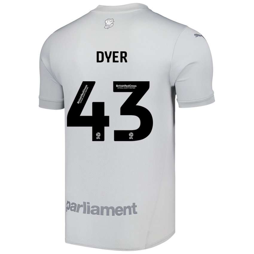 Kinder Josiah Dyer #43 Silbergrau Auswärtstrikot Trikot 2024/25 T-Shirt