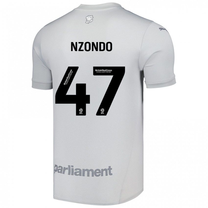 Kinder Emmaisa Nzondo #47 Silbergrau Auswärtstrikot Trikot 2024/25 T-Shirt