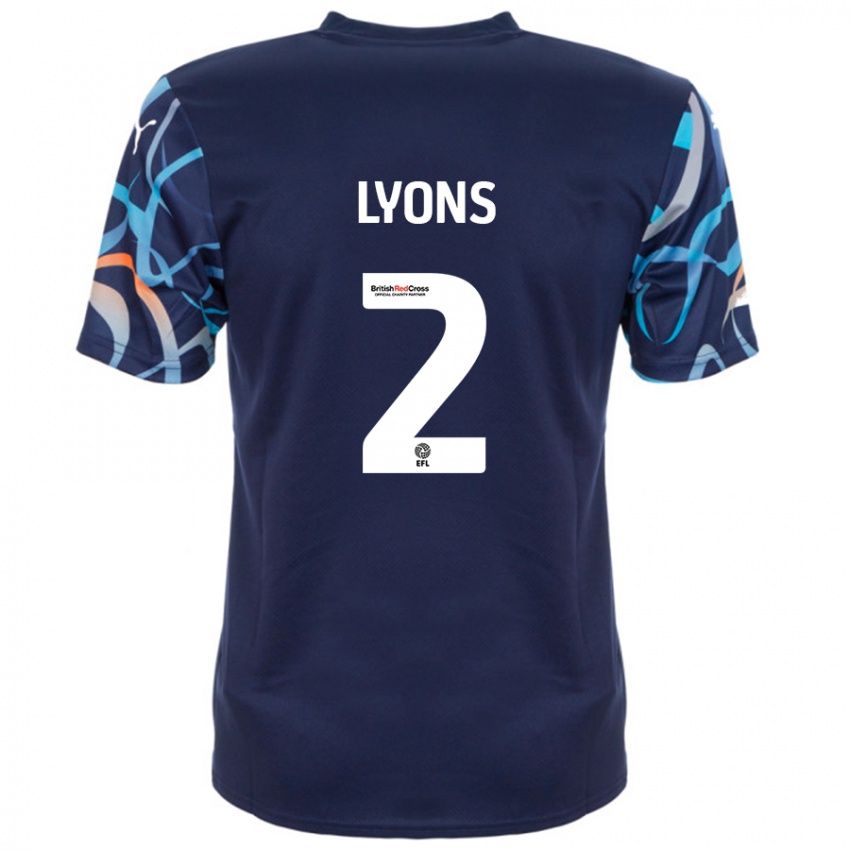 Kinder Andy Lyons #2 Marineblau Auswärtstrikot Trikot 2024/25 T-Shirt