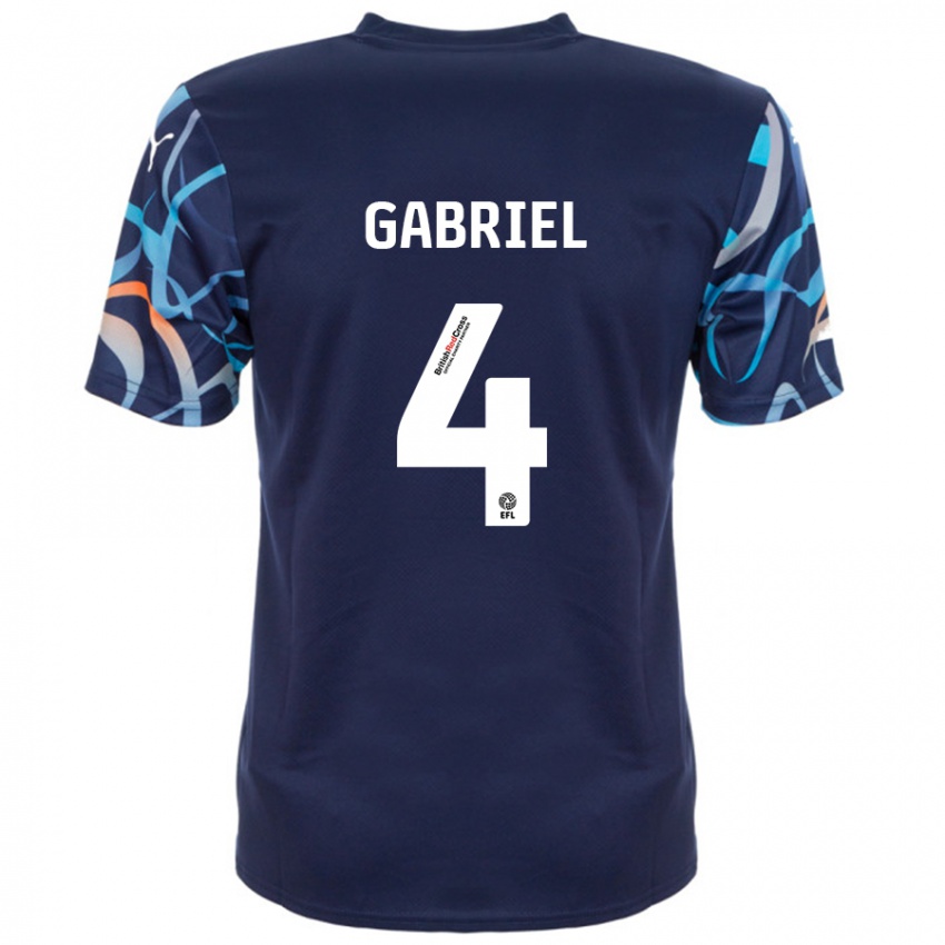 Kinder Jordan Lawrence-Gabriel #4 Marineblau Auswärtstrikot Trikot 2024/25 T-Shirt