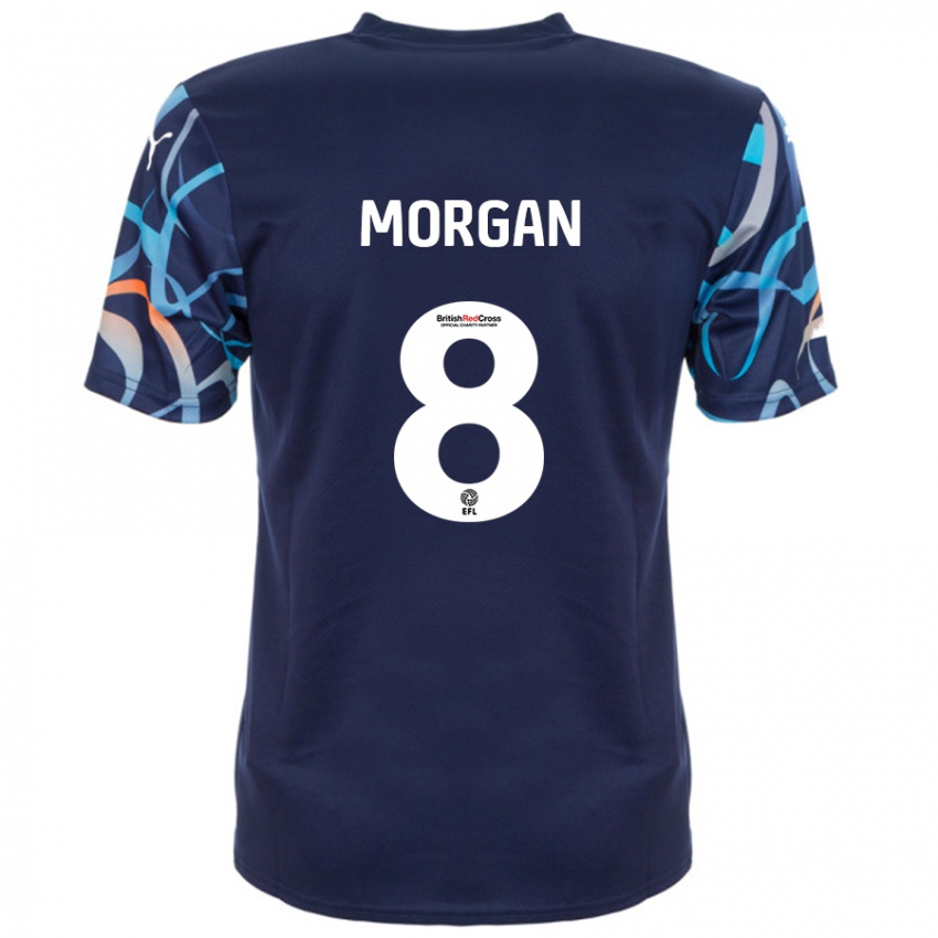 Kinder Albie Morgan #8 Marineblau Auswärtstrikot Trikot 2024/25 T-Shirt