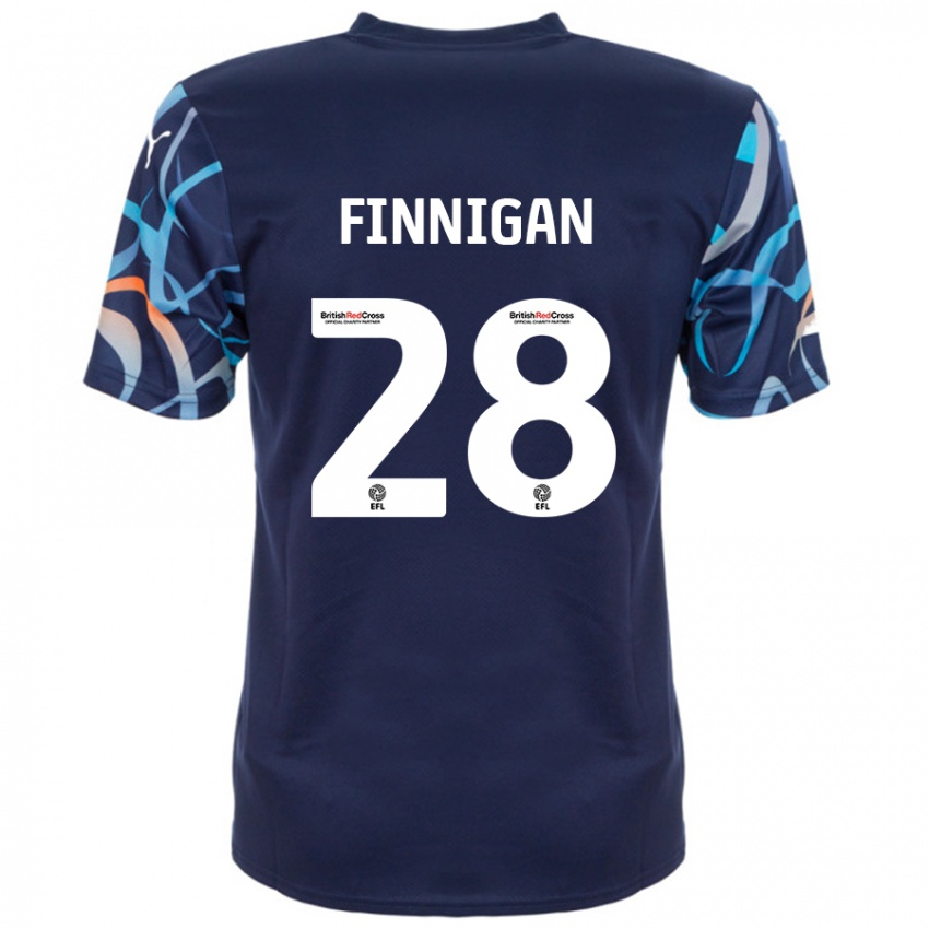 Kinder Ryan Finnigan #28 Marineblau Auswärtstrikot Trikot 2024/25 T-Shirt