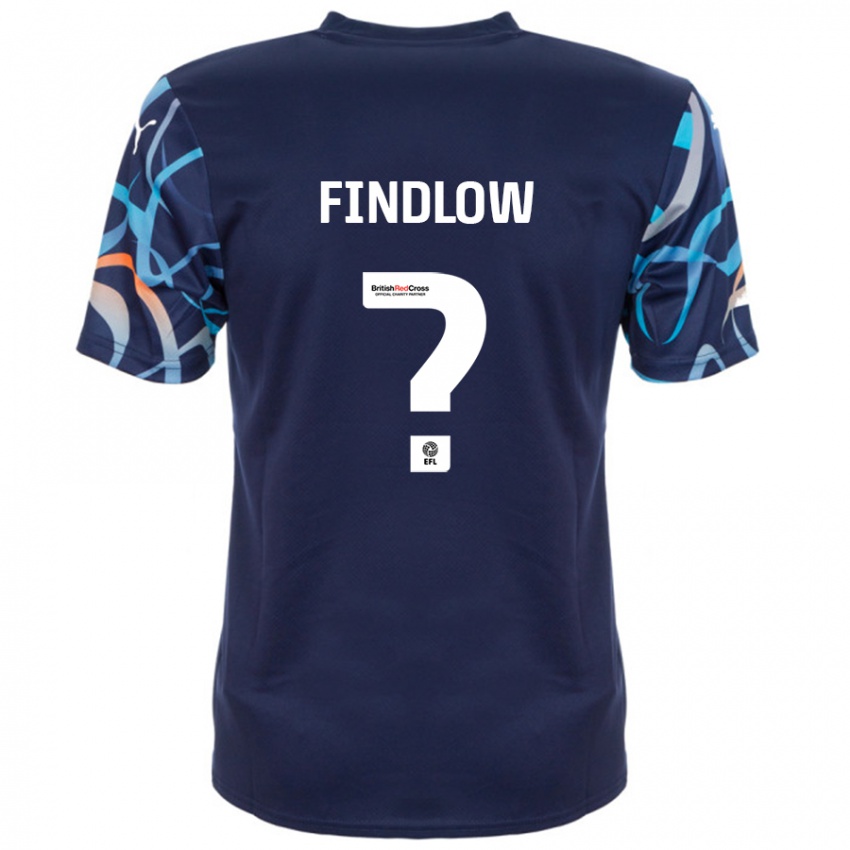 Kinder Luke Findlow #0 Marineblau Auswärtstrikot Trikot 2024/25 T-Shirt