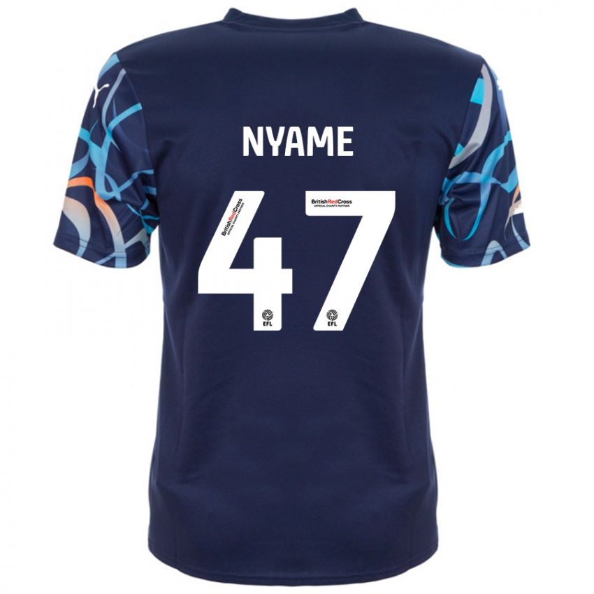 Kinder Josh Nyame #47 Marineblau Auswärtstrikot Trikot 2024/25 T-Shirt