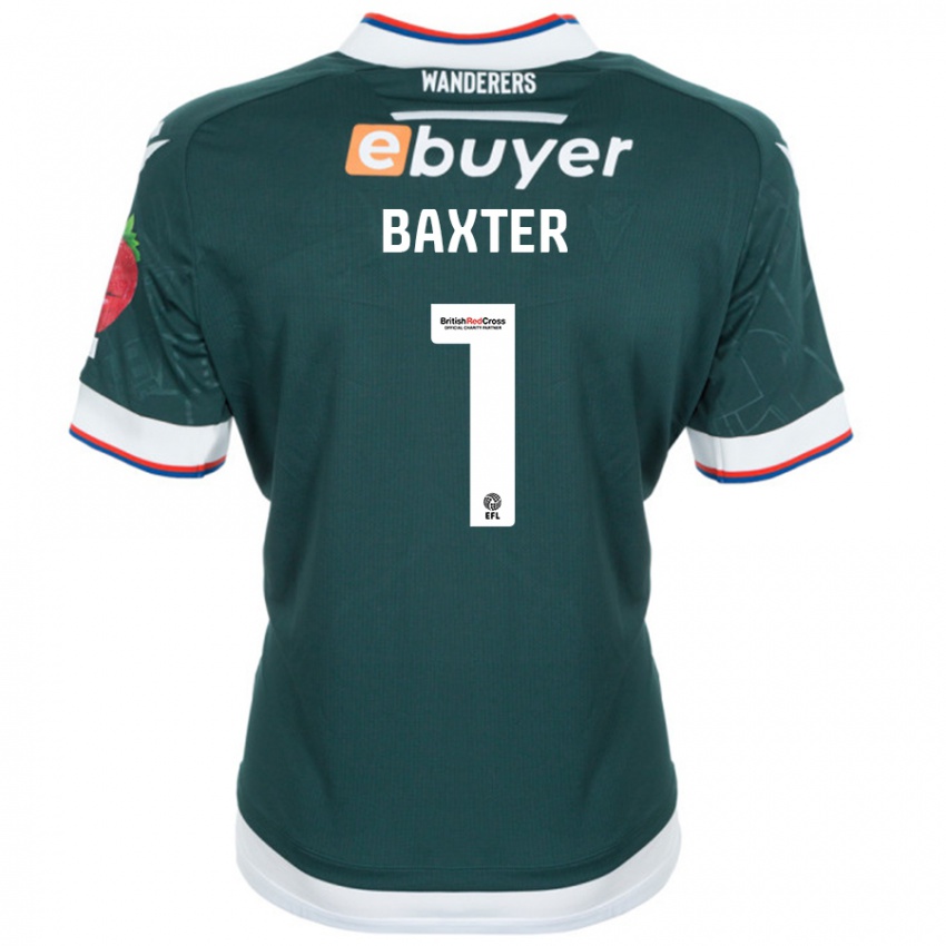 Kinder Nathan Baxter #1 Dunkelgrün Auswärtstrikot Trikot 2024/25 T-Shirt