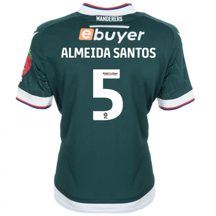 Kinder Ricardo Santos #5 Dunkelgrün Auswärtstrikot Trikot 2024/25 T-Shirt