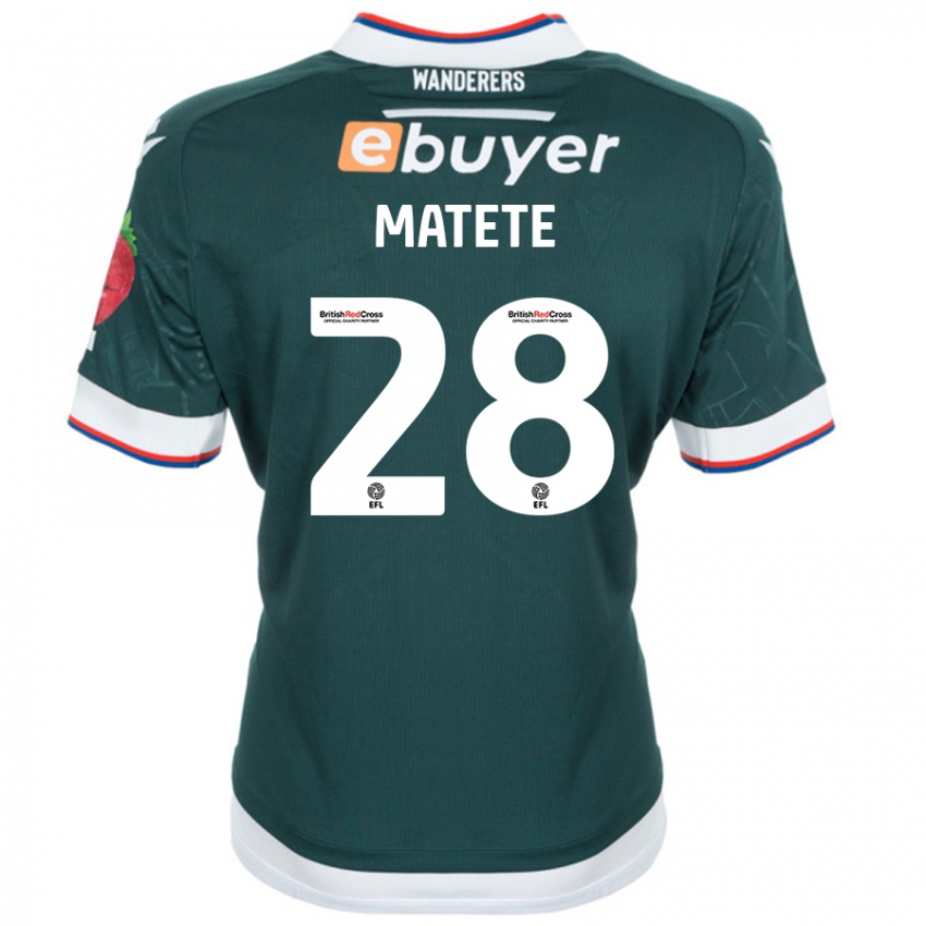 Kinder Jay Matete #28 Dunkelgrün Auswärtstrikot Trikot 2024/25 T-Shirt