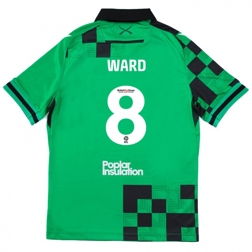 Kinder Grant Ward #8 Grün Schwarz Auswärtstrikot Trikot 2024/25 T-Shirt