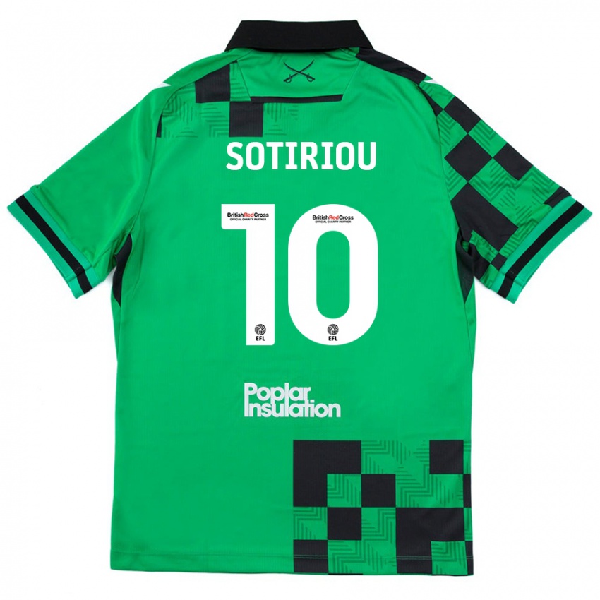 Kinder Ruel Sotiriou #10 Grün Schwarz Auswärtstrikot Trikot 2024/25 T-Shirt