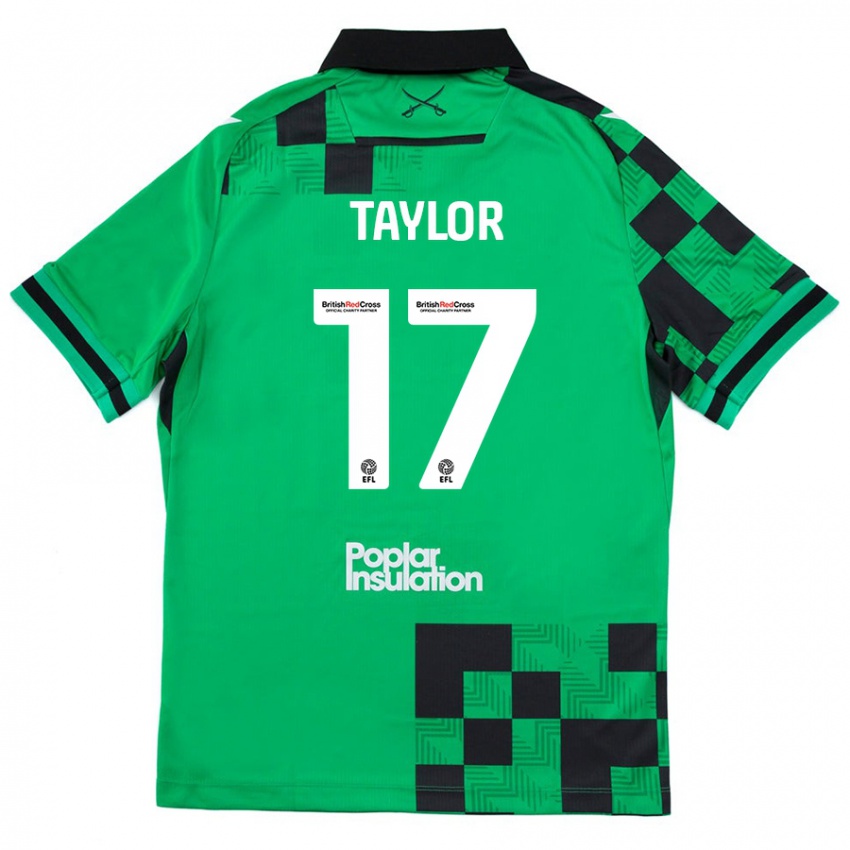 Kinder Connor Taylor #17 Grün Schwarz Auswärtstrikot Trikot 2024/25 T-Shirt