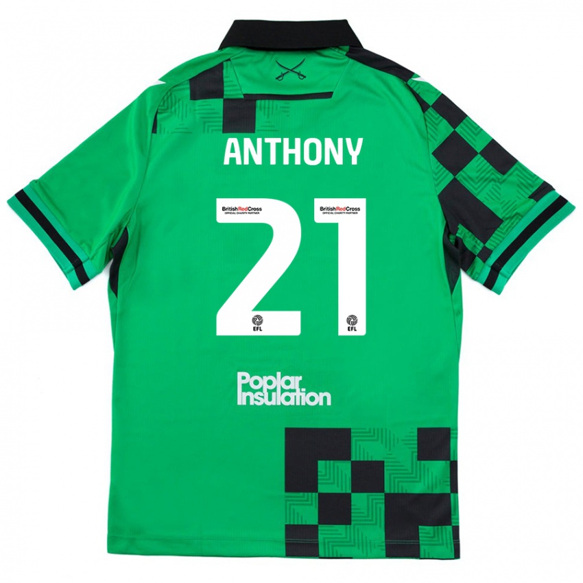 Kinder Micah Anthony #21 Grün Schwarz Auswärtstrikot Trikot 2024/25 T-Shirt