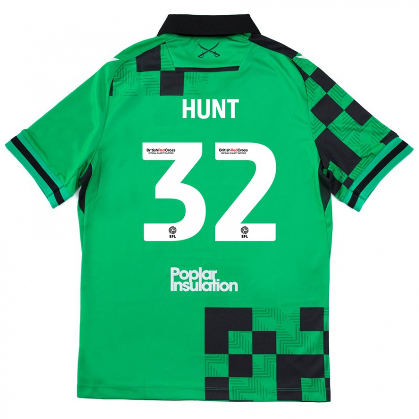 Kinder Jack Hunt #32 Grün Schwarz Auswärtstrikot Trikot 2024/25 T-Shirt