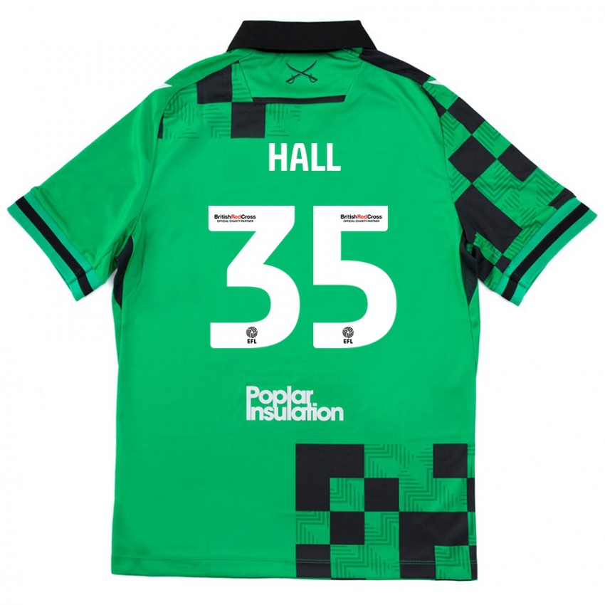 Kinder Matt Hall #35 Grün Schwarz Auswärtstrikot Trikot 2024/25 T-Shirt