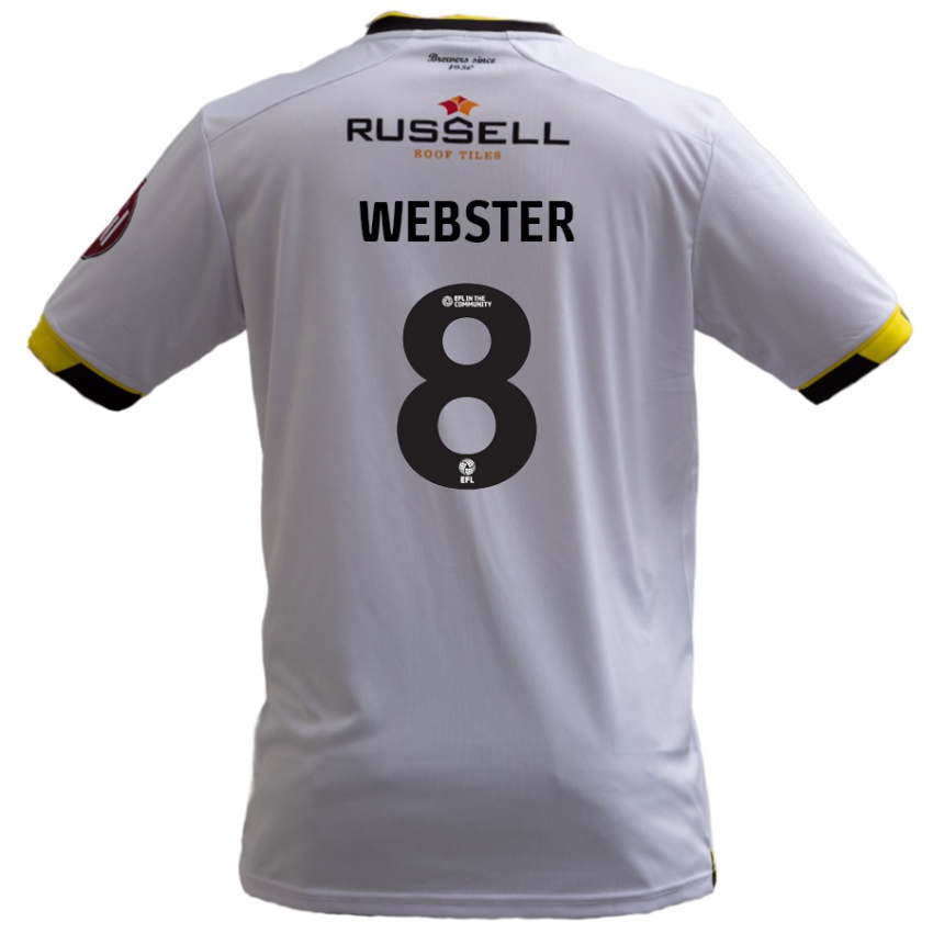 Kinder Charlie Webster #8 Weiß Auswärtstrikot Trikot 2024/25 T-Shirt