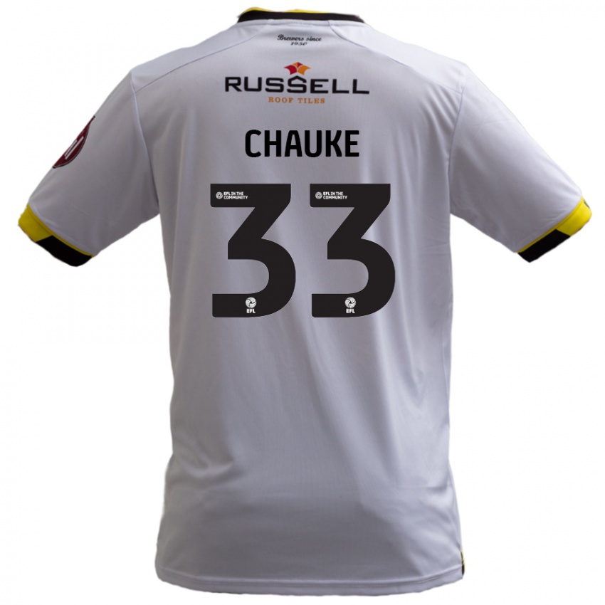 Kinder Kgaogelo Chauke #33 Weiß Auswärtstrikot Trikot 2024/25 T-Shirt