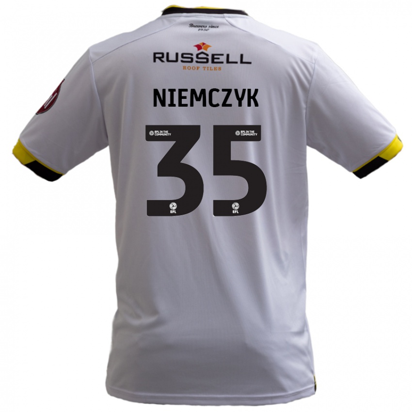 Kinder Jakub Niemczyk #35 Weiß Auswärtstrikot Trikot 2024/25 T-Shirt