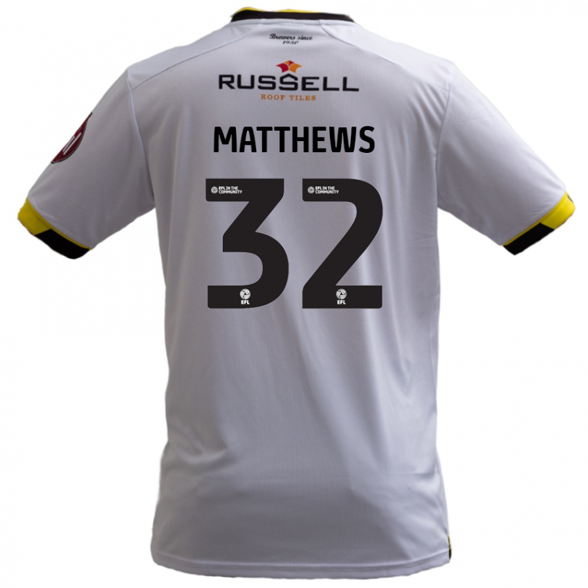 Kinder Daniel Matthews #32 Weiß Auswärtstrikot Trikot 2024/25 T-Shirt