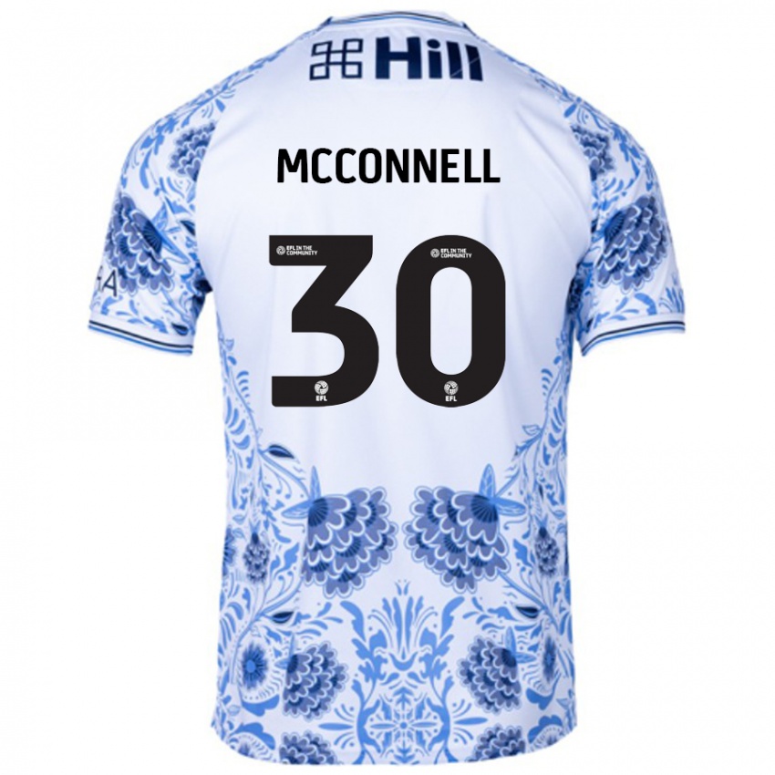 Kinder Glenn Mcconnell #30 Weiß Blau Auswärtstrikot Trikot 2024/25 T-Shirt