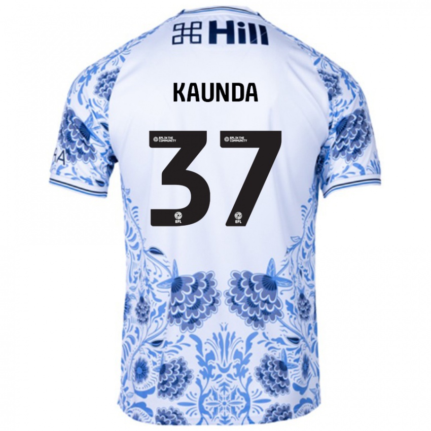 Kinder Amaru Kaunda #37 Weiß Blau Auswärtstrikot Trikot 2024/25 T-Shirt