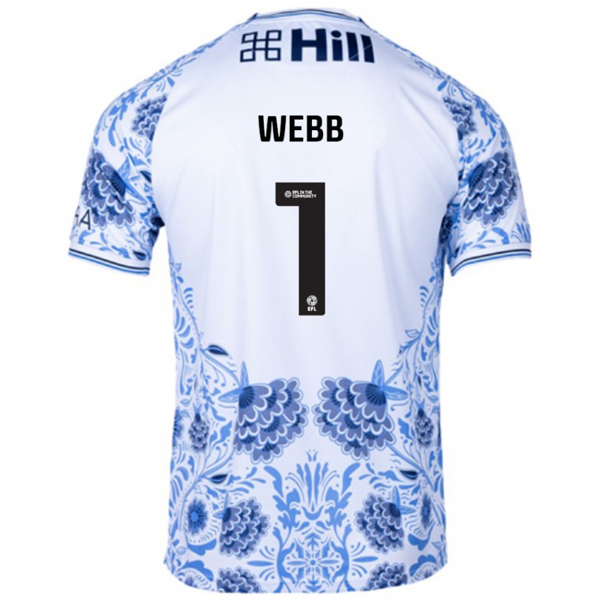 Kinder Lauren Webb #1 Weiß Blau Auswärtstrikot Trikot 2024/25 T-Shirt