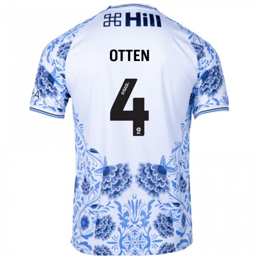 Kinder Gisela Otten #4 Weiß Blau Auswärtstrikot Trikot 2024/25 T-Shirt