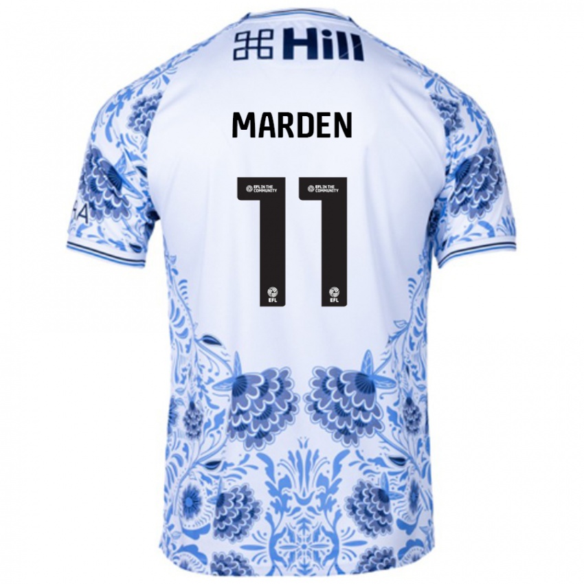 Kinder Ella Marden #11 Weiß Blau Auswärtstrikot Trikot 2024/25 T-Shirt