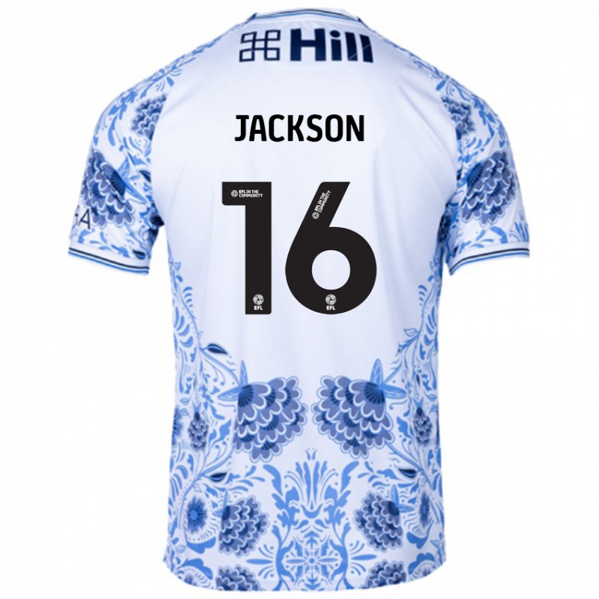 Kinder Abbie Jackson #16 Weiß Blau Auswärtstrikot Trikot 2024/25 T-Shirt