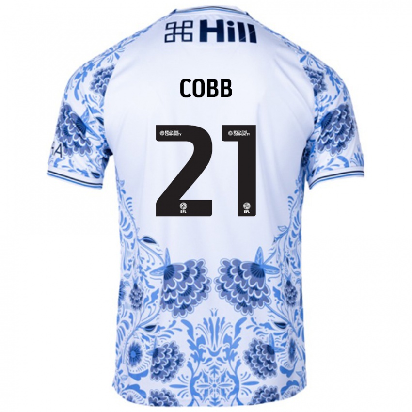 Kinder Serena Cobb #21 Weiß Blau Auswärtstrikot Trikot 2024/25 T-Shirt