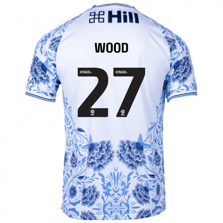 Kinder Zoe Wood #27 Weiß Blau Auswärtstrikot Trikot 2024/25 T-Shirt